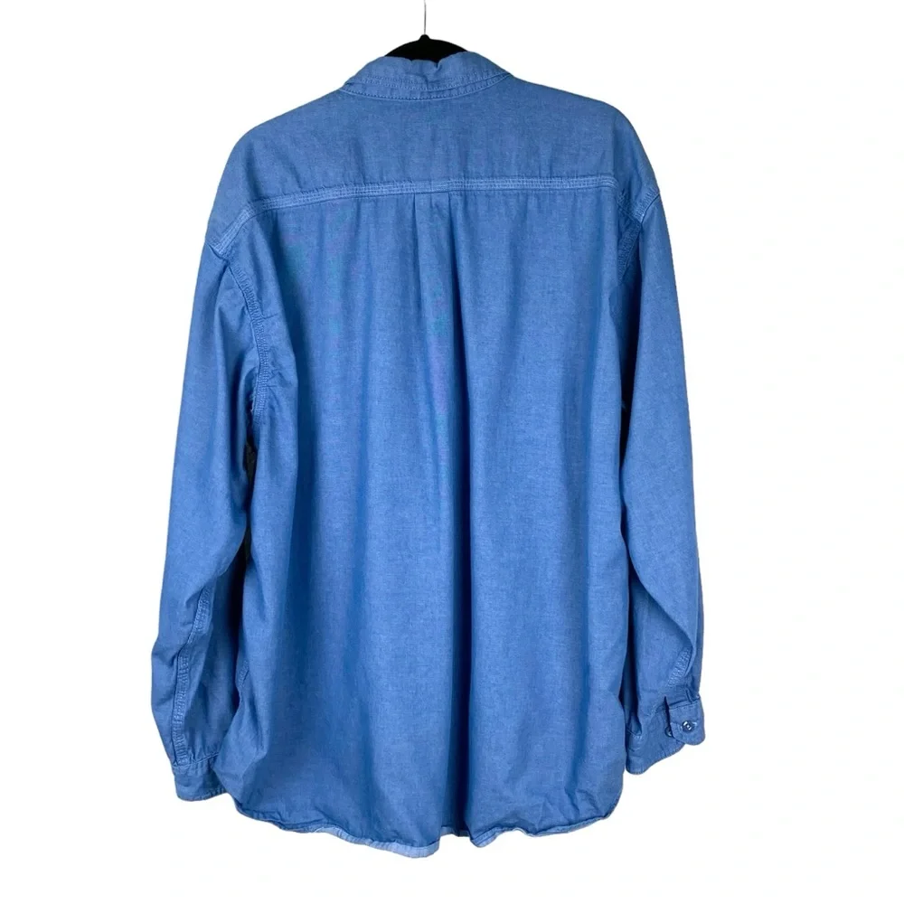 Carhartt Flame Resistance Shirt Sz 2X Blue Chambray Long Sleeve Pockets FRS191 - Picture 5 of 10